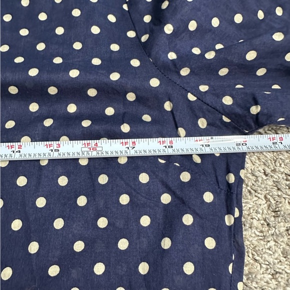 Birds of Paradis Trovata polka dot navy lace back shirt Medium lightweight work - Picture 8 of 11